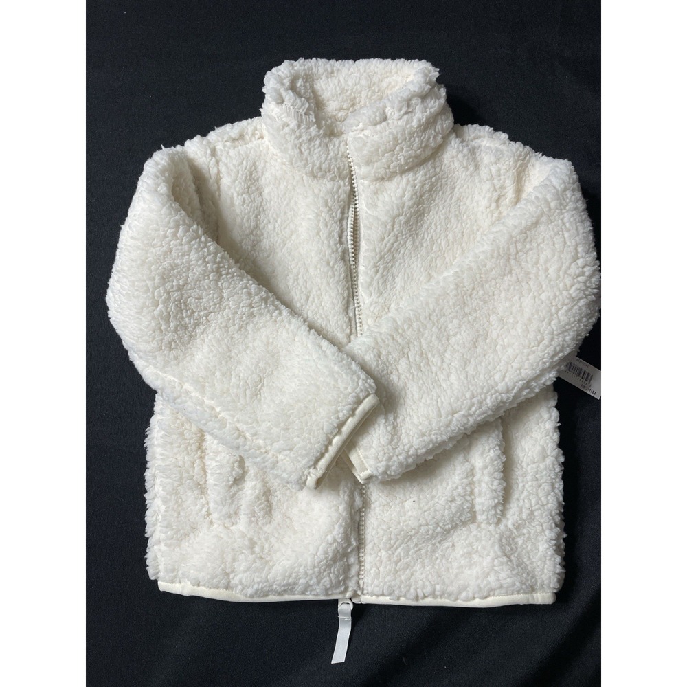 Amazon Essentials Sherpa Fleece Jacket Cream White Kids 4T NWT Zip Up - Cute!